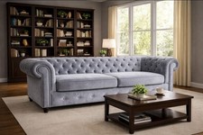 chesterfield sofa bed Plush Steel