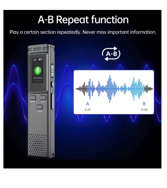 16GB/64GB Digital Voice Recorder MP3 Music Player up to 288hrs Audio Recording - Image 4 of 4