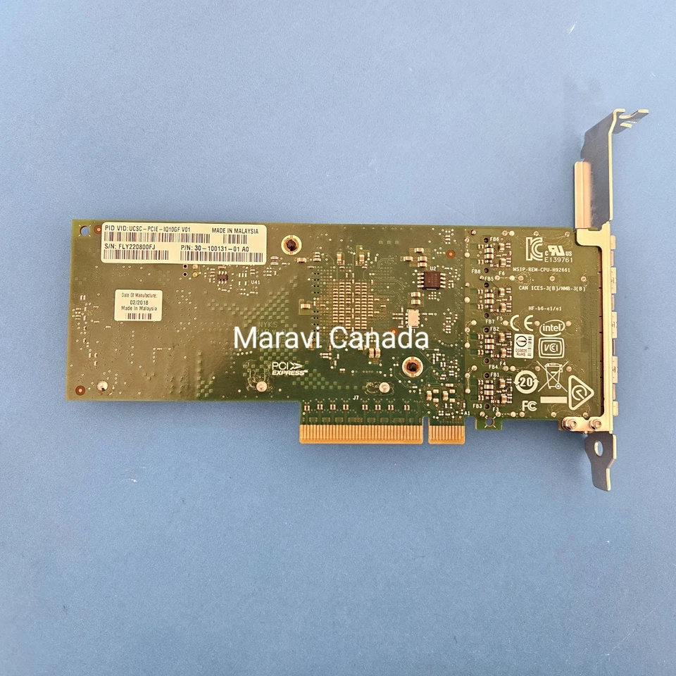 Cisco Intel X710-DA4 4-Port 10GB SFP+ PCIe X8 Network Card 30-100131-01 - Image 4 of 4