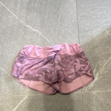 Lululemon Speed Up Shorts 2.5, Size 6 Pink Camo