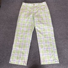Izod Golf Pants Mens 32x29 Green Blue Plaid S...