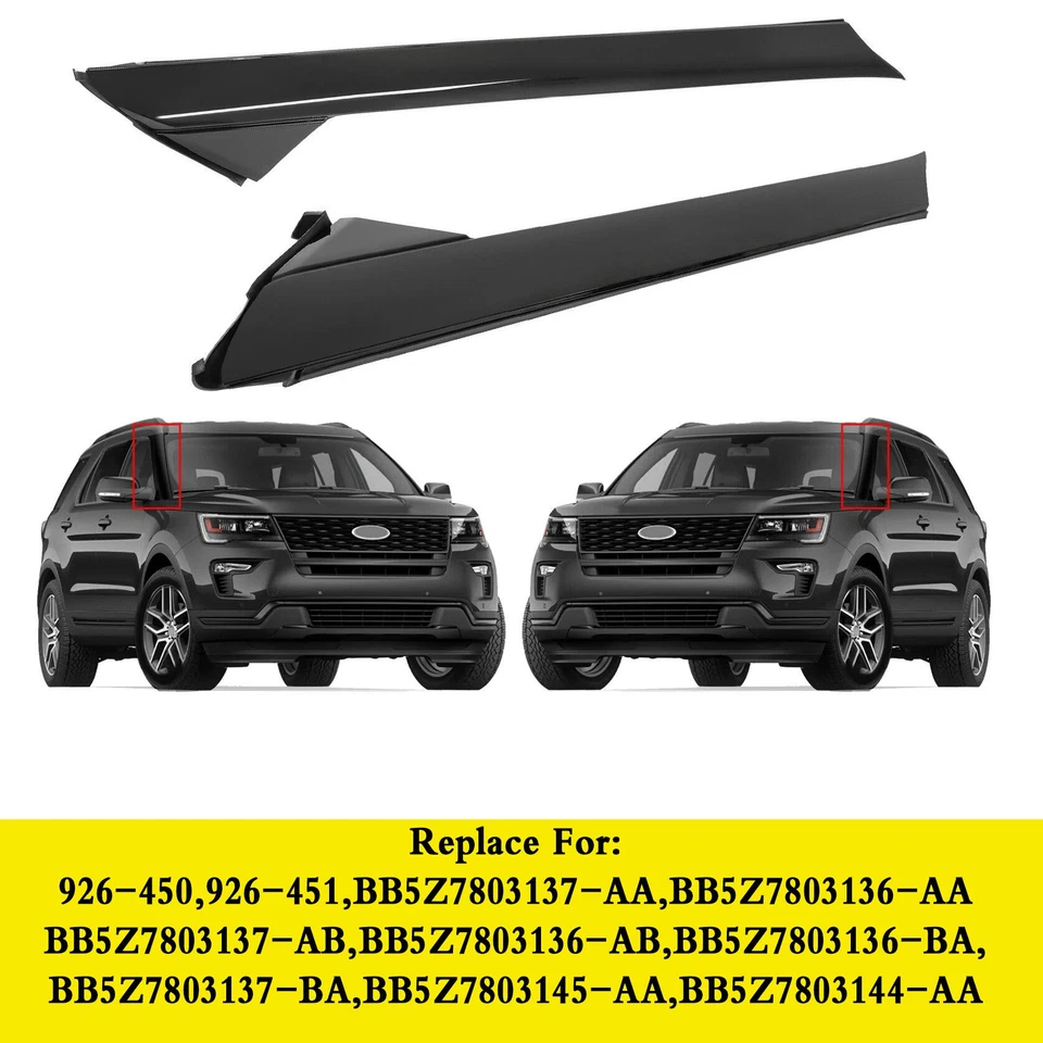 4 piezas para parabrisas izquierdo derecho Ford Explorer 11-19 moldura pilar A Foto 3 de 4