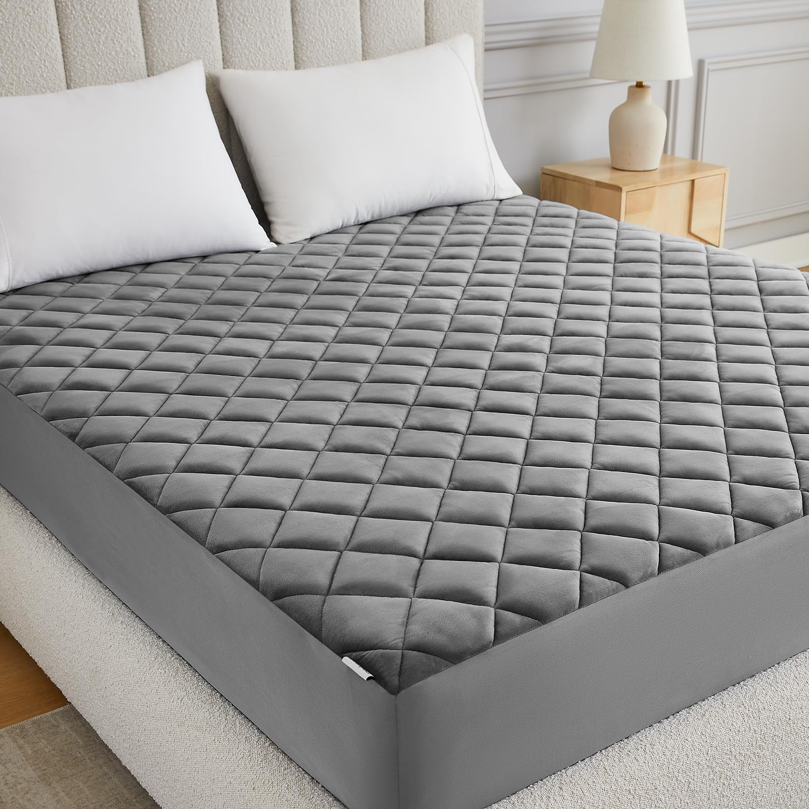 Velvet Soft Fluffy Mattress Topper Queen Mattress Pad, Breathable&Noiseless M...