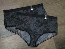 2 PAIRS TORRID SECOND SKIN BLACK BED OF ROSES BRIEF PANTIES SIZE 2 2X/18-20 