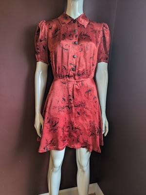 Vintage 40er Jahre Mini Tee Kleid Fit UK S 8-10 wunderschönes Original Handmade Kleid