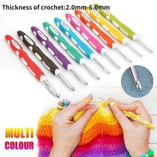 9Pcs Ergonomic Crochet Hooks Set Soft Grip Handles Needles Sewing Craft