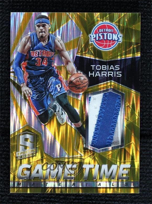 2015-16 Panini Spectra Game Time Materials Gold Prizm 6/10 Tobias Harris #32 3b8