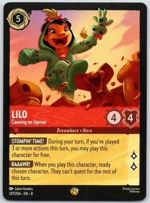 Lilo - Causing an Uproar 137/204 Legendary Reign of Jafar Lorcana Near Mint