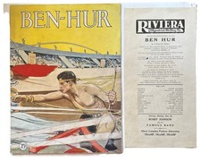 1926 Ben-Hur Program w/Riviera Insert Ramon Novarro Francis X Bushman Set Photos