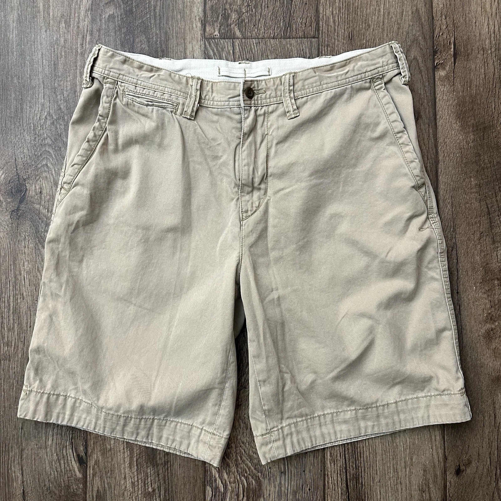 Polo Ralph Lauren 100% Cotton Relaxed Fit Casual 9” Beige Shorts Men’s Size 34