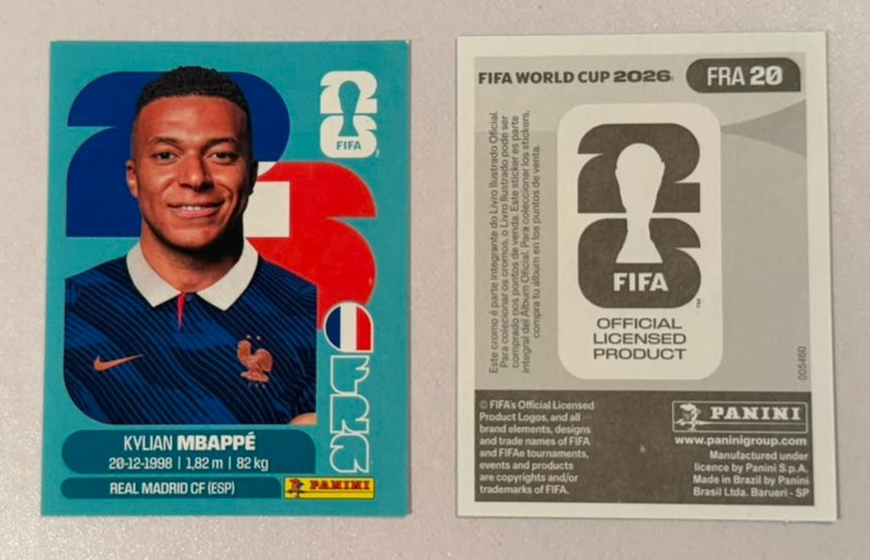 2026 Panini FIFA World Cup FRA20 Kylian Mbappe France Sticker LATIN