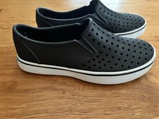 Black Native slip on loafers Water Shoes Black White unisex men 4 women 6