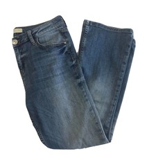 RIVER ISLAND JEANS 12 BOOTCUT TWO TONED Classic Light Blue Mid Rise Stretchy