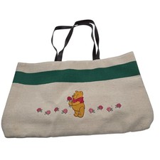 Disney Store Winnie The Pooh Embroidered Canvas Tote Bag Vintage