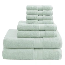 Madison Park 800GSM Bathroom Towel Set of 8 100% Cotton Bath Towel Set for Ba...