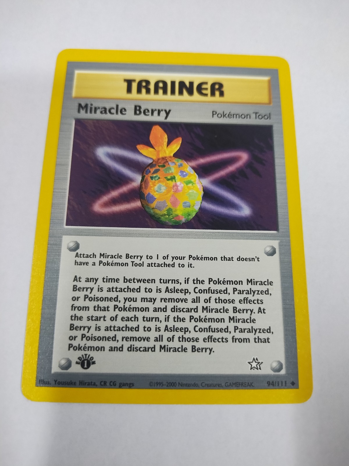 Nm Pokémon MIRACLE BERRY Trainer 94/111 1st Edition Neo Genesis - NM
