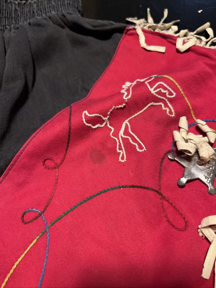 Vintage Young Texan Cowgirl Costume Outfit Dress Up Western Vest Skirt Fringe - Image 4 of 4