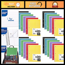 24 Pack Spiral Notebooks, 1 Subject, College Ruled, 70 Sheets, Assorted Colors