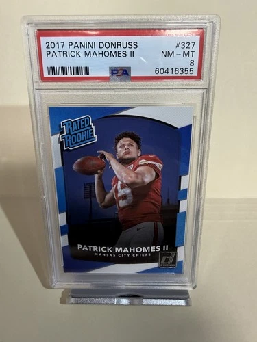 2017 Panini Donruss - Rated Rookie Patrick Mahomes II #327 (RC) PSA 8