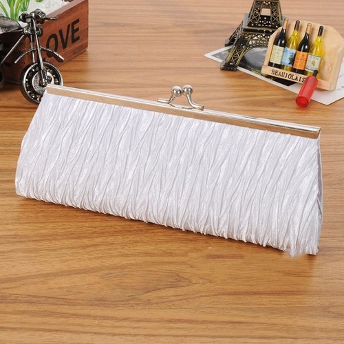 Cloth Dinner Bag Multicolor Evening Party Purse Pleated Clutch Purse Wedding - Picture 13 of 18