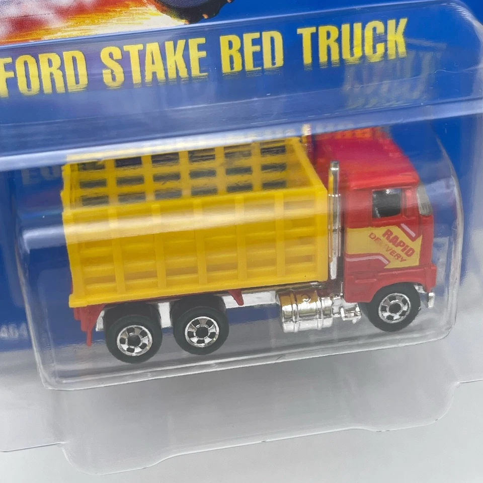 (2) Camión Ford Hot Wheels Mainline #237 1993 vintage con plataforma de estacas pared negra NUEVO Foto 3 de 4