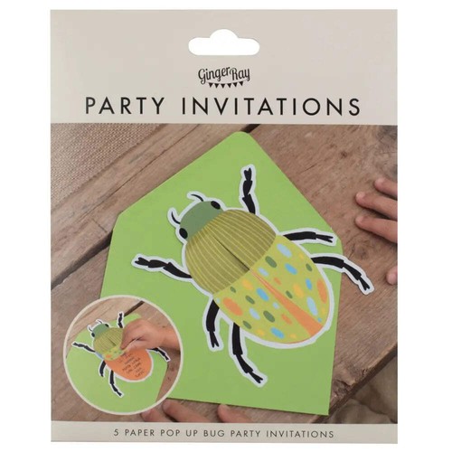 Pop Up Bug Party Invitations 5pk Insect Nature Kids Birthday Invite Decorations - Picture 4 of 5