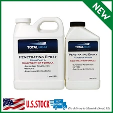 Clear Penetrating Epoxy Wood Sealer Stabilizer for Rot Repair and Restoration Qt