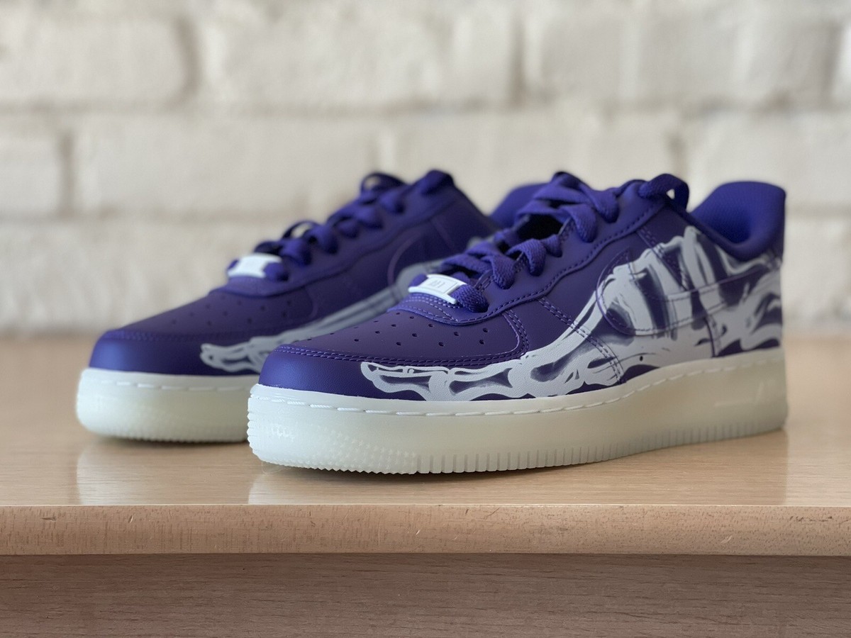 Nike Air Force 1 Skeleton QS Halloween Shoes CU8067-500 Court
