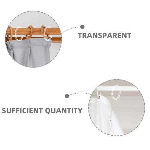 40 pz Gancio Tenda Doccia Trasparente Easy Snap Close Bagno - Foto 7 di 12