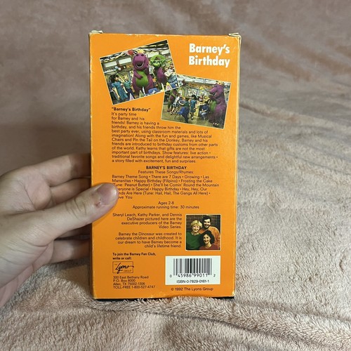 Barney - Barneys Birthday VHS 1992 Sing A Long The Lyons Group Tested - Picture 5 of 12