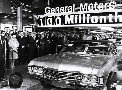 100 Millionth GM Car Chevrolet coming off assembly line 8 x 10 Photograph