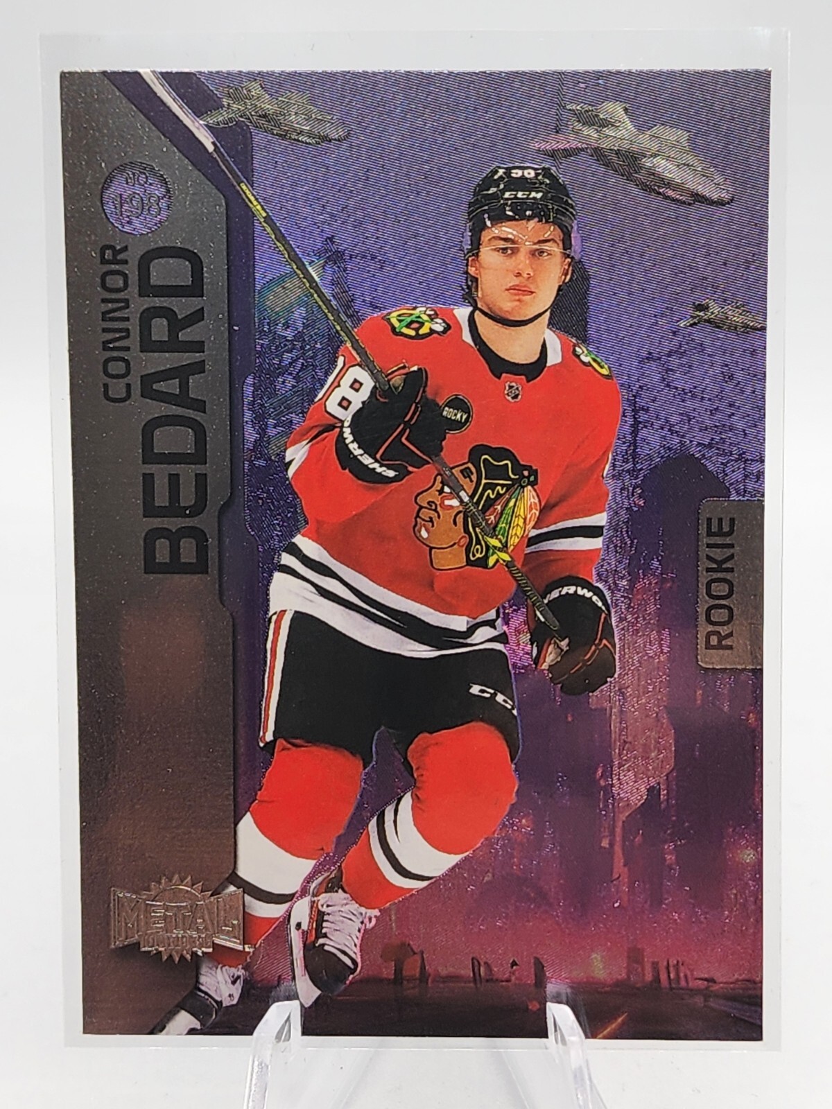 CONNOR BEDARD 2023-24 SKYBOX METAL UNIVERSE ROOKIE RC #198 CHICAGO BLACKHAWKS