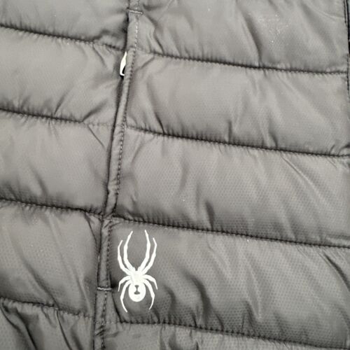 Spyder Polar Thermaweb Puffer Vest Jacket Women's Gray Hooded Medium CompanyLogo - Picture 2 of 13