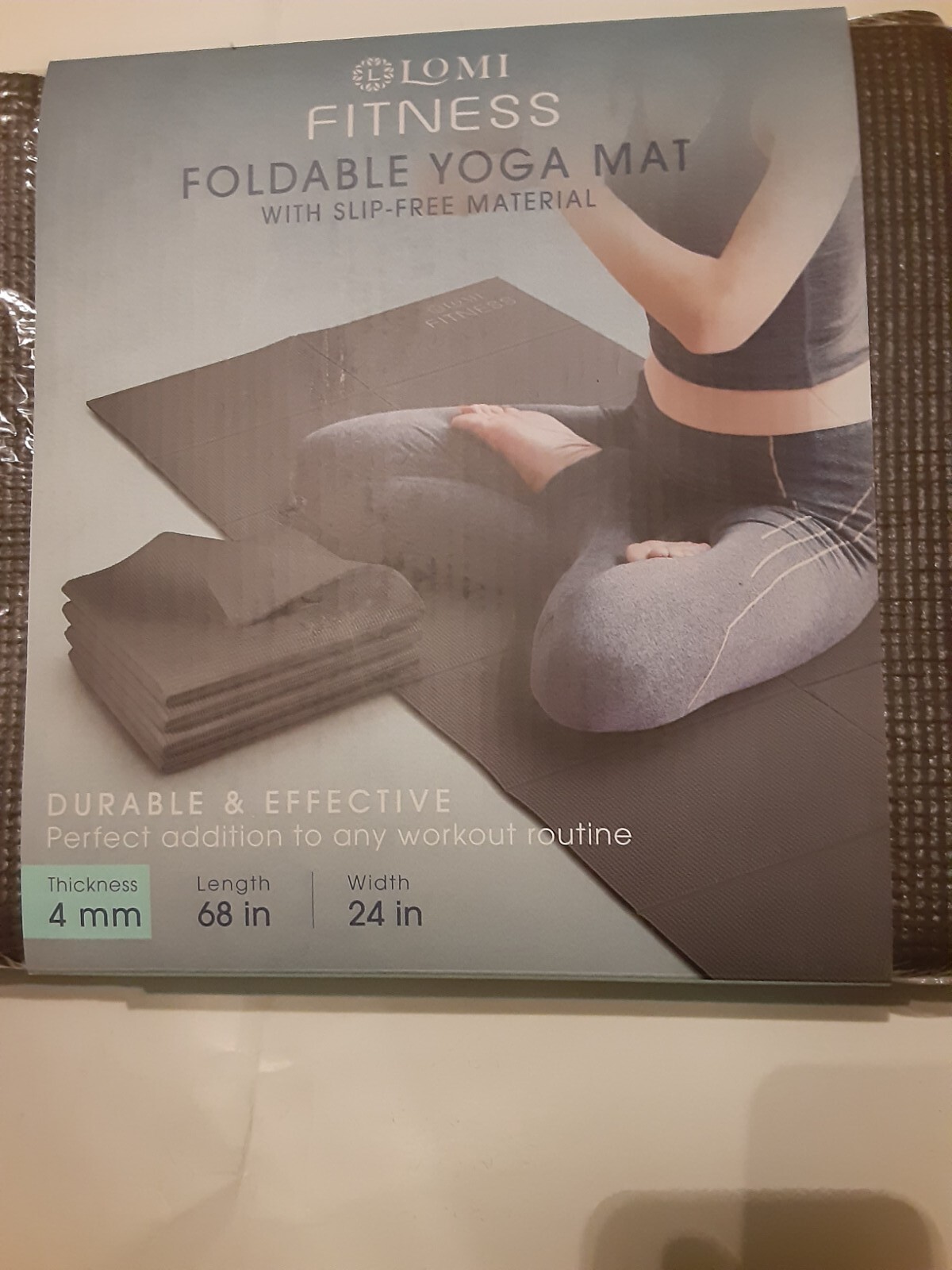 Lomi Folding Yoga Mat W/slip Free Material Home For Workout Practice