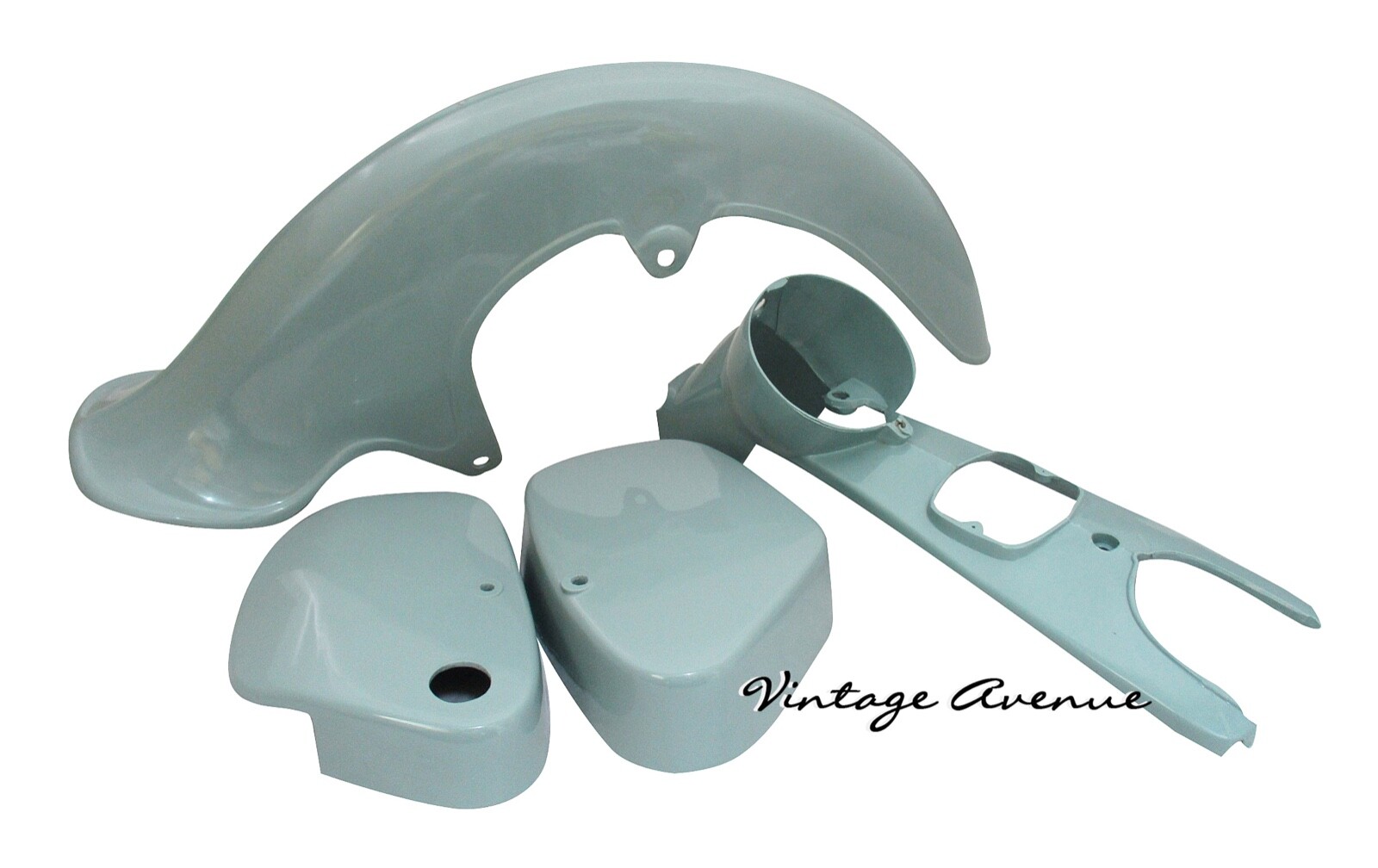 HONDA C100 CA100 C102 CA102 C105 FRONT FENDER+SIDE COVER +HEAD LIGHT CASE [BLUE]