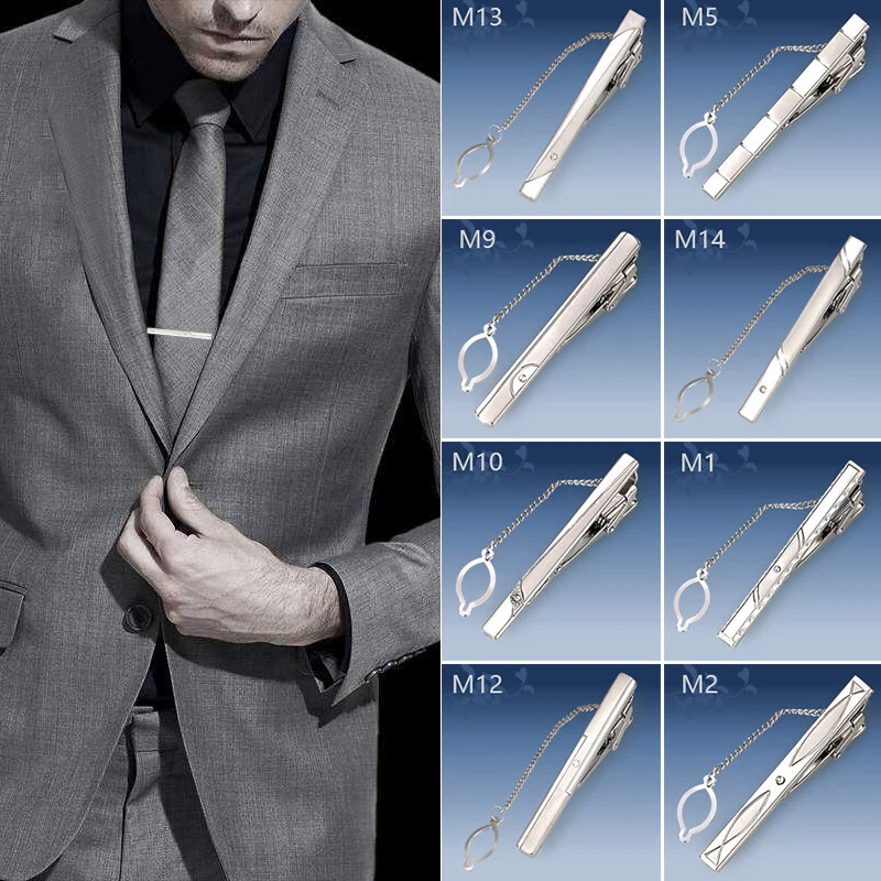 3 Fermacravatta Uomo In Acciaio | Set Elegante Per Matrimonio E Festa