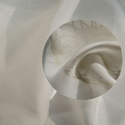 Glitter Chiffon Fabric Translucent Mesh Solid Cloth Craft Dress By Metre - Picture 6 of 11