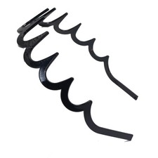 6 Black Plastic Zig Zag Shark Tooth Comb Headband Hoop U Shaped Wave Hair Band