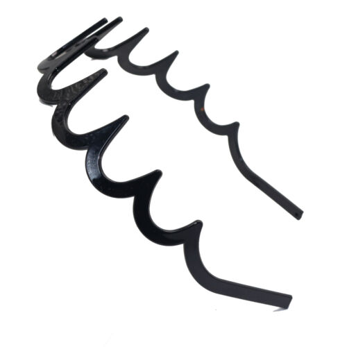 6 schwarze Kunststoff Zickzack Hai Zahnkamm Stirnband Reifen U-förmige Welle Haarband - Bild 1 von 7