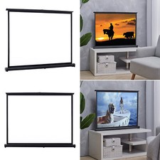 Home Movie 40/50 Inch Matt White Table Screen Pull Down Projector Screen