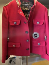 Dolce & Gabbana Chain-embellished Wool Jacket, Red, It 46, Us 8-10 (runs Small)