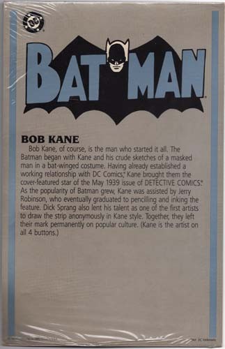 BATMAN BUTTON COLLECTION BOB KANE 50TH ANNIVERSARY SET FACTORY SEALED 1939-1989 - Picture 2 of 2