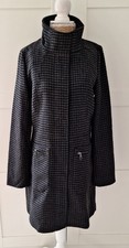 Tom Tailor Ladies Black Grey Zipped Wool Winter Coat Jacket M 12 Bnwt