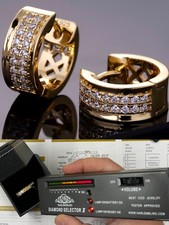 Moissanite 14k Gold Over 925 Silver Small Huggie Hoops Earrings 12mm Mens Ladies