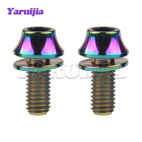 Titanium Bolts M5 x 12mm HexScrew+Washers Bike Water Bottle Cage MTB Holder 2pcs - Picture 9 of 12