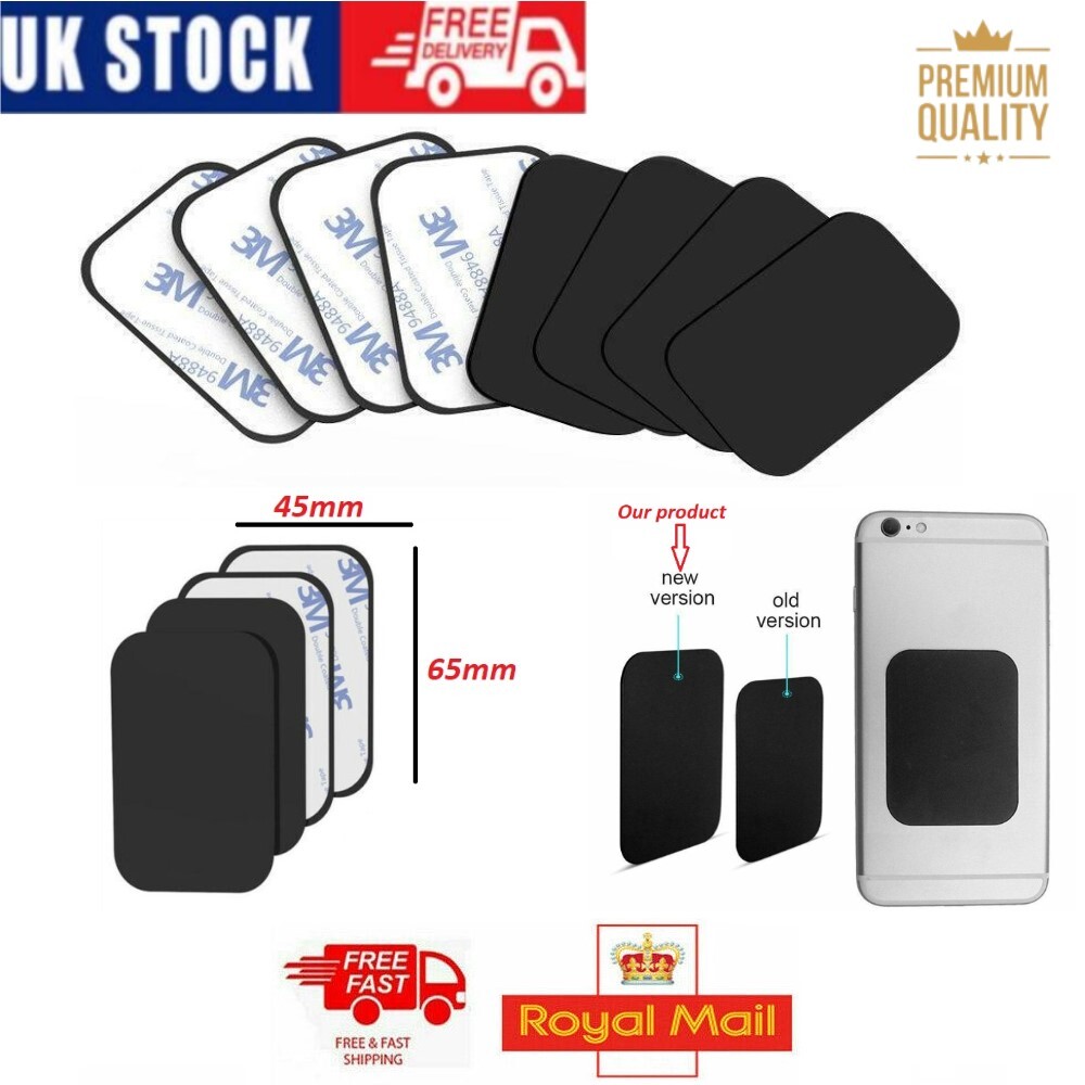 Magnetic Car Phone Holder Replacement Mobile Metal Plate Sticky Plate  65*45mm UK