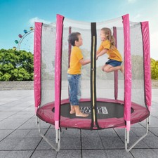 5FT Kid Trampoline With Safety Net Enclosure Children Outdoor Garden Fun Toy