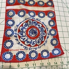 Vtg Frankie Welch Quina Bicentennial Council 13 States Scarf 1976 Red White Blue