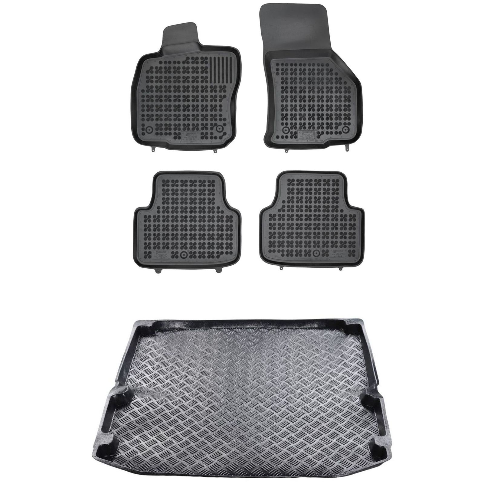 Tapis de coffre en PE et tapis de sol pour Skoda OCTAVIA noirs