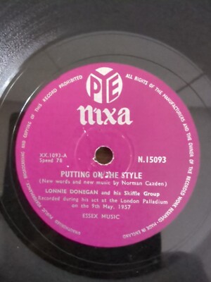 LONNIE DONEGAN PUTTIN' ON THE STYLE 78RPM NIXA N.15093